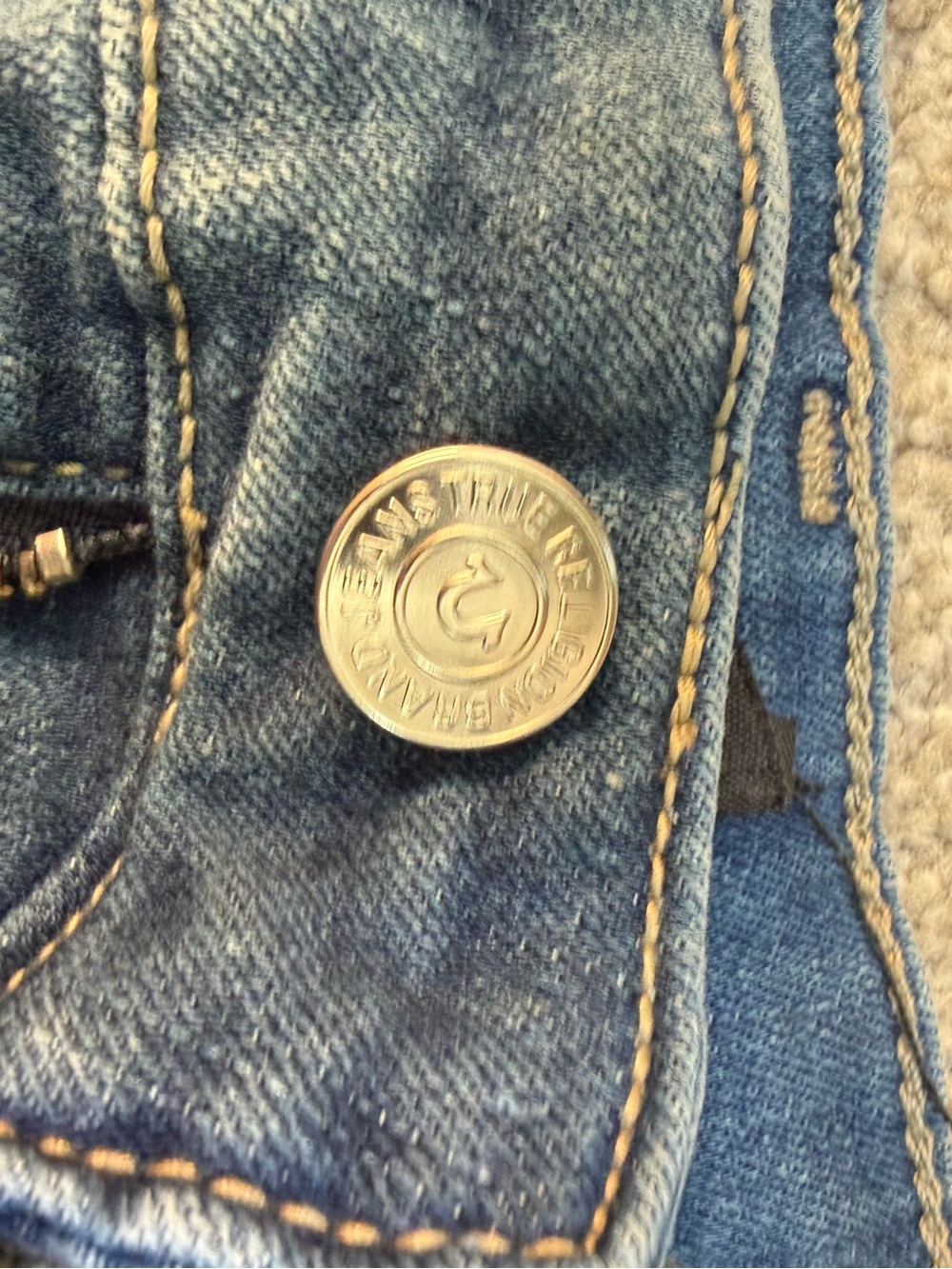 True Religion Women's Blue Denim Distressed Cutoff Shorts - Picture 3 of 5